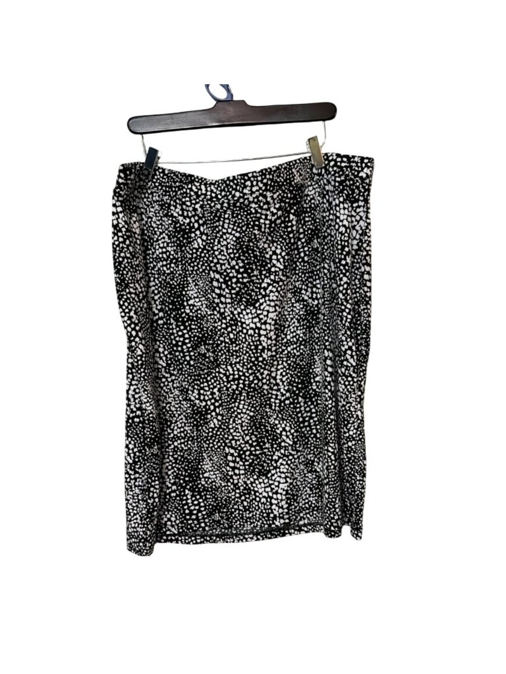 Jaclyn Smith Womens Black & White Animal Print‎ Skirt XXL Casual Stretch Career